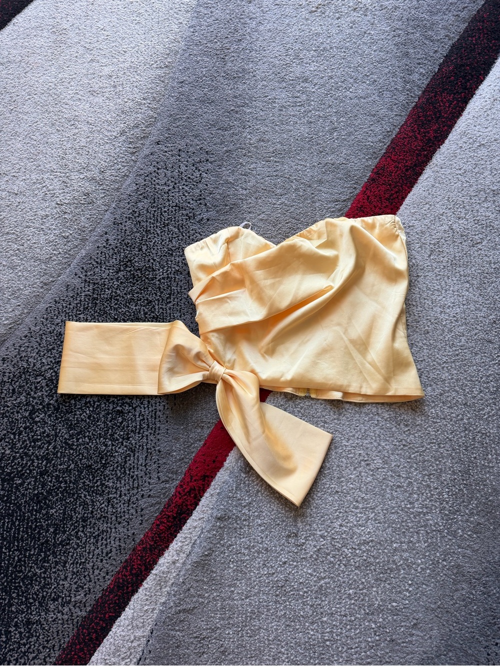 By Egreis Primrose Yellow Satin Bow Tube Top